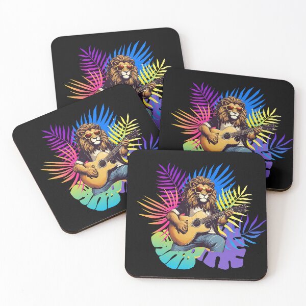Item preview, COOL GUITARIST LION - guitarist lion - rock lion - wild musician designed and sold by Musicians-world.