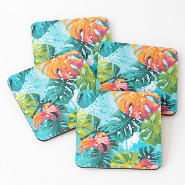 Item preview, Tropical Leaves and Flowers Seamless Pattern designed and sold by HisoTorDesign.