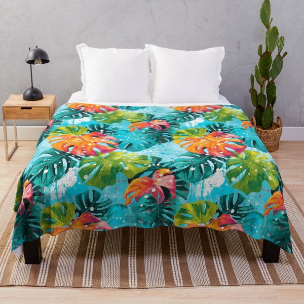 Item preview, Tropical Leaves and Flowers Seamless Pattern designed and sold by HisoTorDesign.