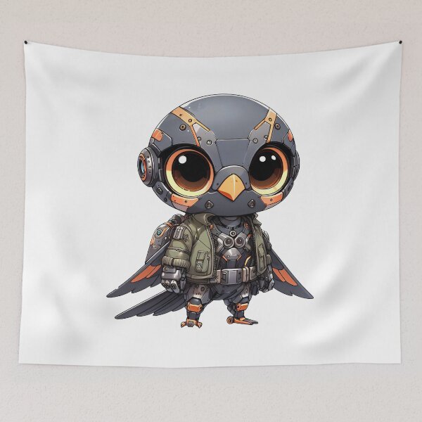 Item preview, Cute Cyberpunk Robot Falcon! designed and sold by kukamatsu.