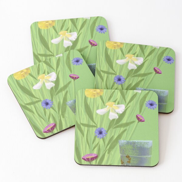 Item preview, garden flowers and pot digital mixed media for charity designed and sold by JayTCee.