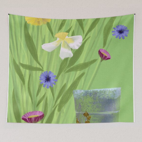 Item preview, garden flowers and pot digital mixed media for charity designed and sold by JayTCee.