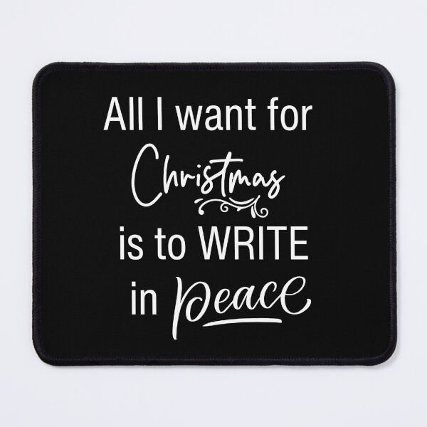 Item preview, Christmas Writer - Peace - White on Black designed and sold by HolidayWriter.