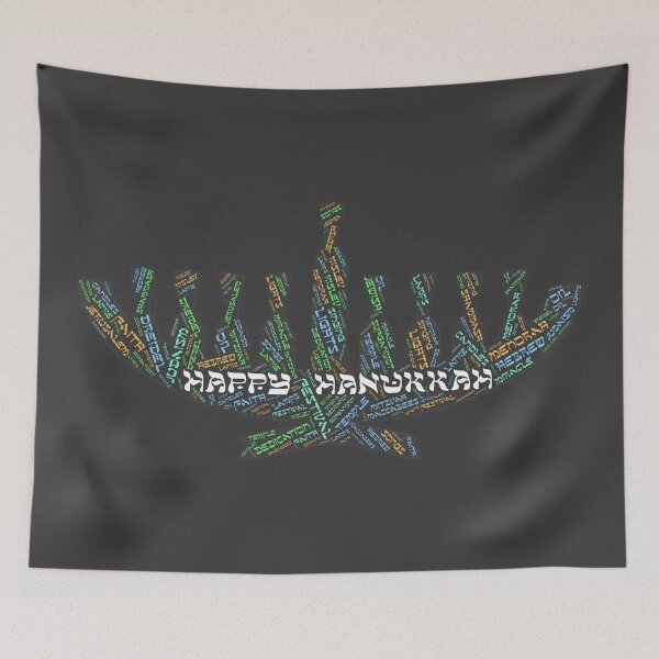 Item preview, Hanukkah Menorah Wordcloud for Darker Backgrounds designed and sold by WordsYouLove.