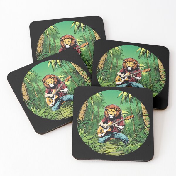 Item preview, WILD GUITARIST LION – guitarist lion - rock lion - wild musician designed and sold by Musicians-world.