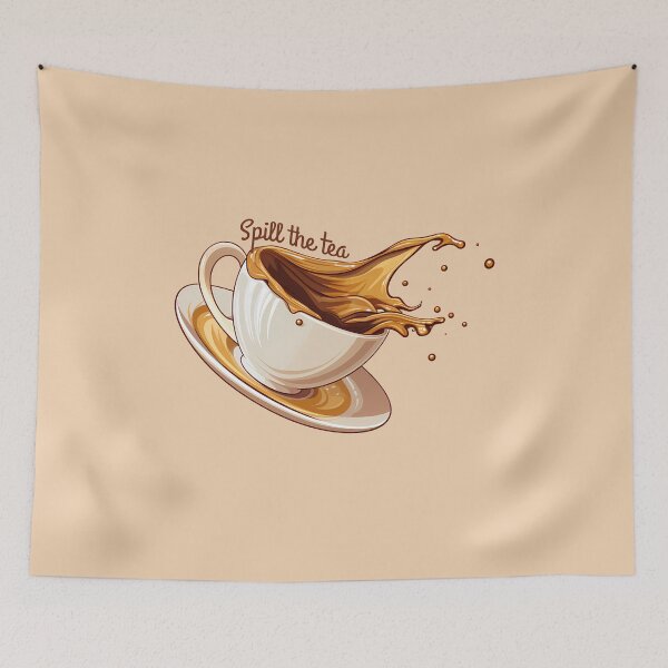 Item preview, Spill the Tea Teacup Typography  designed and sold by meganohm.