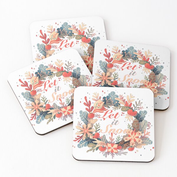 Item preview, Christmas Floral Initial Wreath let it snow designed and sold by asianspalace.