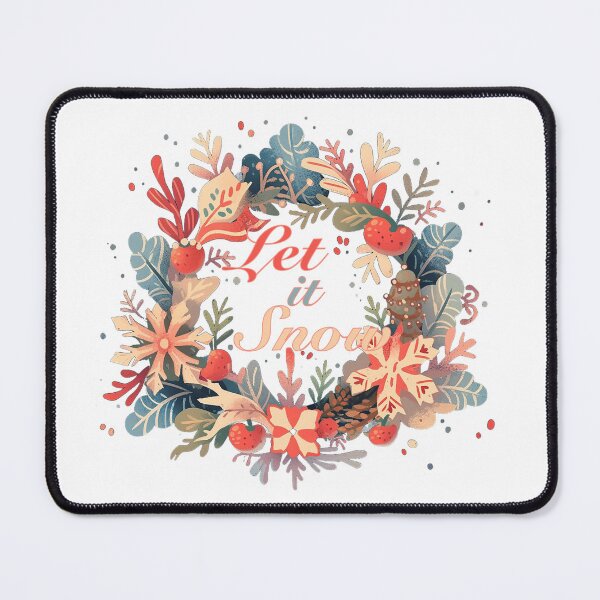 Item preview, Christmas Floral Initial Wreath let it snow designed and sold by asianspalace.