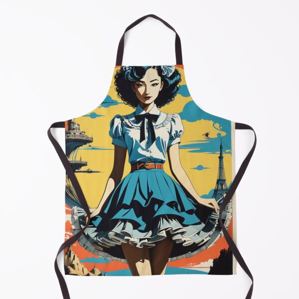Item preview, Beautiful Cute and Sexy New Japanese Anime Girl Character in Salvador Dali Style Retro Art Displayed in Vintage-style Aged Screen Print Movie Poster designed and sold by Butler in the Home.