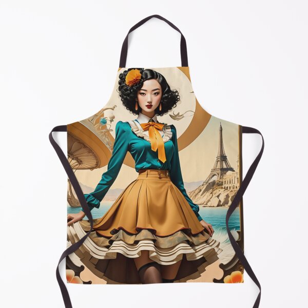 Item preview, Beautiful Cute and Sexy New Japanese Anime Girl Character in Salvador Dali Style Retro Art Displayed in Vintage-style Aged Screen Print Movie Poster designed and sold by Butler in the Home.