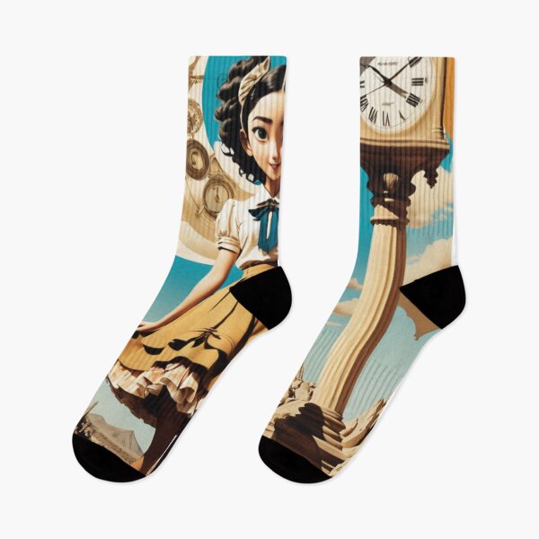Item preview, Beautiful Cute and Sexy New Japanese Anime Girl Character in Salvador Dali Style Retro Art Displayed in Vintage-style Aged Screen Print Movie Poster designed and sold by Butler in the Home.