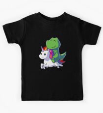 Dinosaur riding Unicorn tshirt - Funny Unicorn Shirt for girls - Gifts for Kids Kids Tee