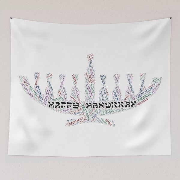 Item preview, Hanukkah Menorah Wordcloud for Lighter Backgrounds designed and sold by WordsYouLove.