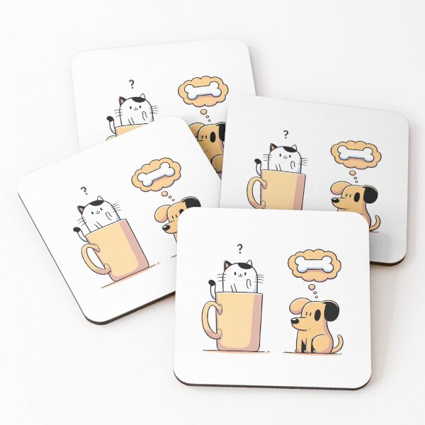 Item preview, Morning Brew Pals - Cat in a Coffee Mug and Dreamy Dog designed and sold by MajorMemes.