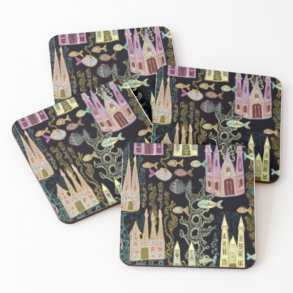 Item preview, Underwater Castles Wallpaper designed and sold by saffig.