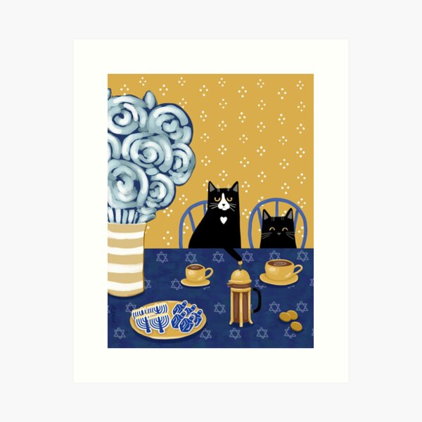 Item preview, Hanukkah French Press Coffee Cats designed and sold by KilkennyCat Art.