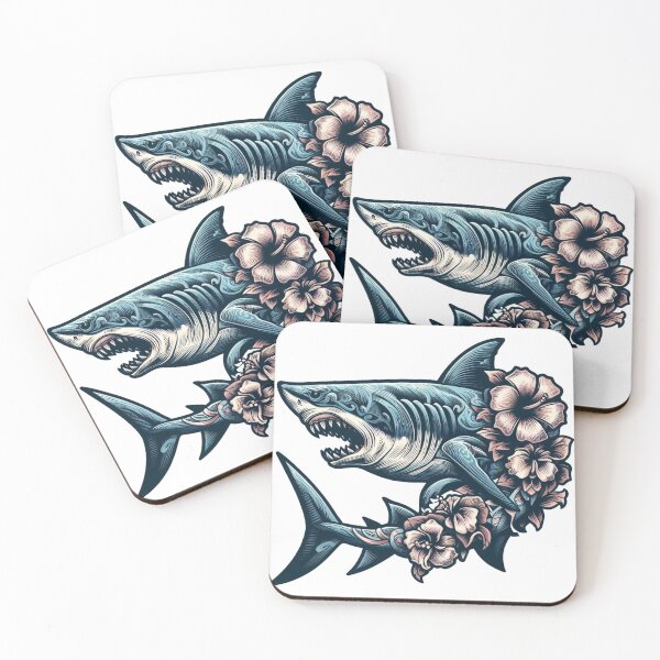 Item preview, Hawaiian Style Fierce Thrashing Shark  designed and sold by organicgal.