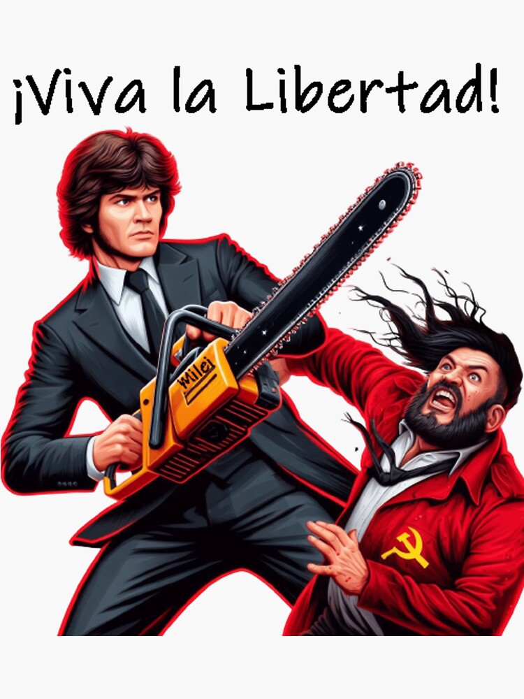 Javier Milei fighting off commies | Sticker