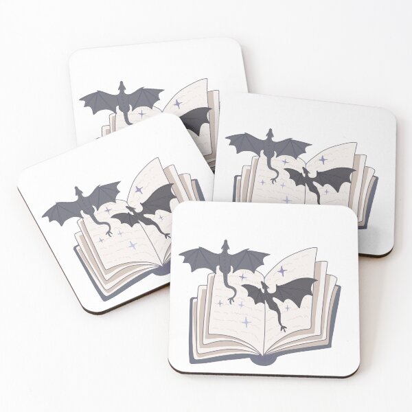 Item preview, Two dark dragons fly out of a book designed and sold by loulou-artifex.