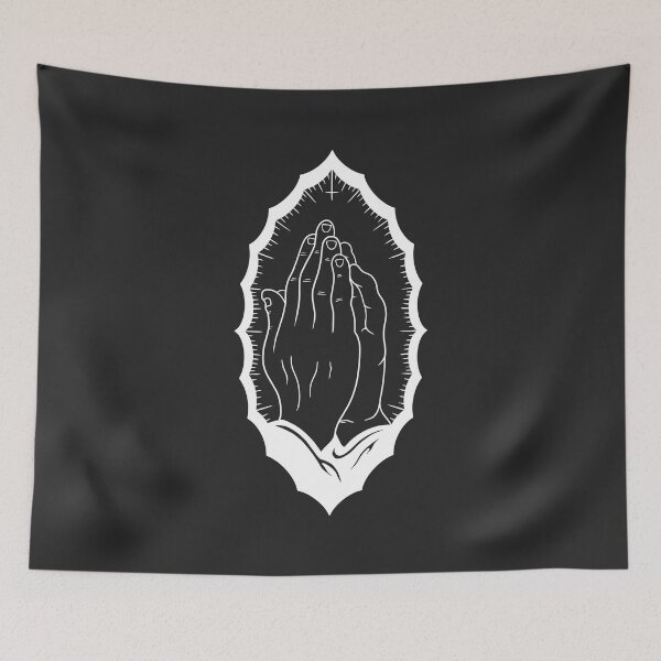 Item preview, DEMON PRAYING HANDS TATTOO FLASH - White designed and sold by hugoncalves.