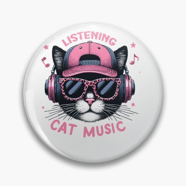 Item preview, Comic Cat With Headphones And Sunglasses Listening designed and sold by sbachstroem.