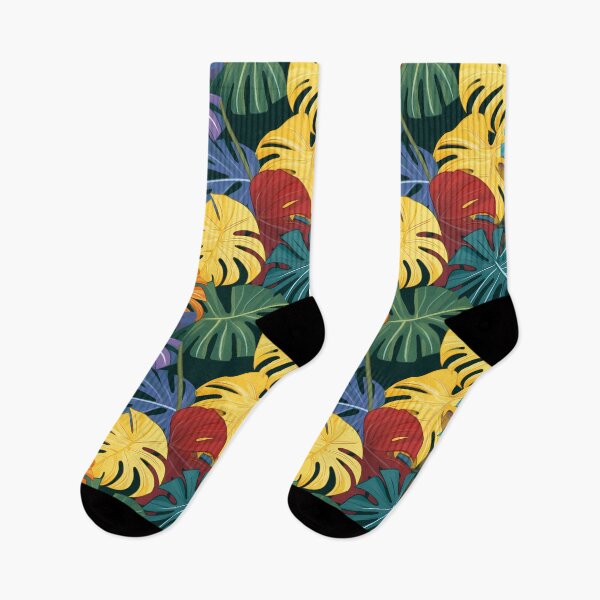 Item preview, Tropical Leaves Seamless Pattern on a Dark Background designed and sold by HisoTorDesign.