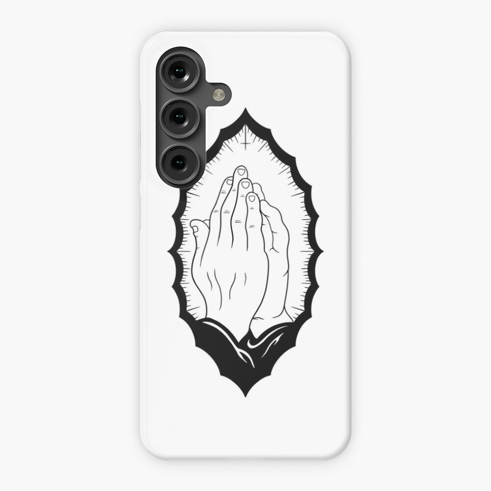 DEMON PRAYING HANDS TATTOO FLASH - Black