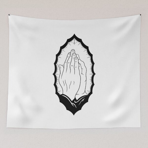 Item preview, DEMON PRAYING HANDS TATTOO FLASH - Black designed and sold by hugoncalves.