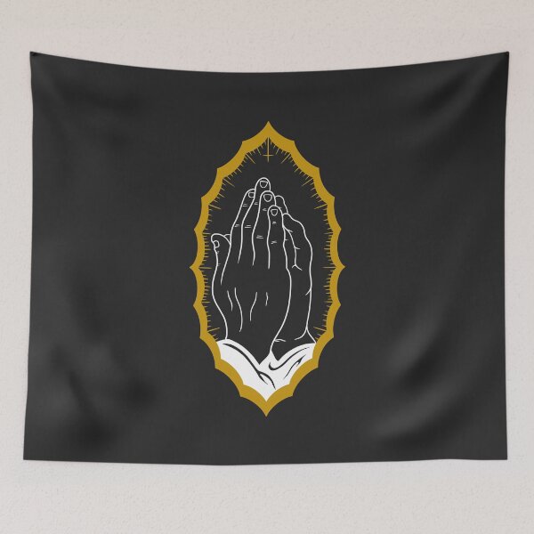 Item preview, DEMON PRAYING HANDS TATTOO FLASH - White & Gold designed and sold by hugoncalves.