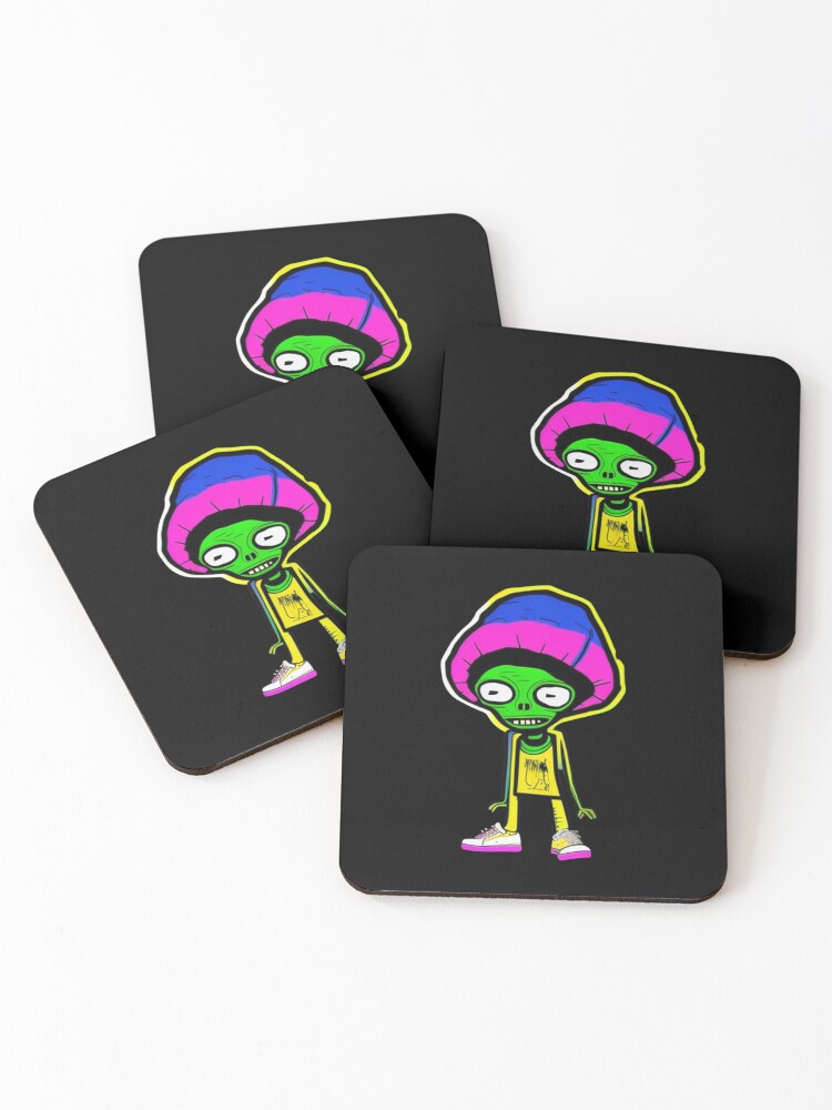 Thumbnail 1 of 5, Coasters (Set of 4), Funny Cartoon Rapper designed and sold by jeanmbart.