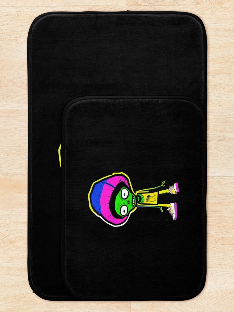 Thumbnail 5 of 6, Bath Mat, Funny Cartoon Rapper designed and sold by jeanmbart.
