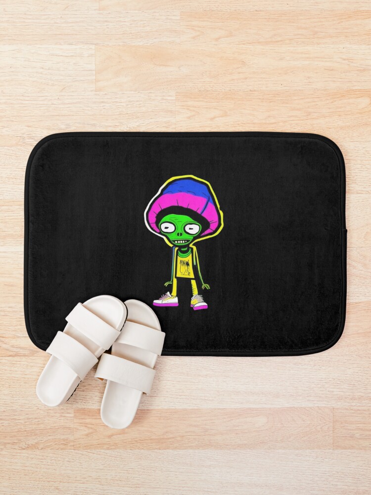 Thumbnail 1 of 6, Bath Mat, Funny Cartoon Rapper designed and sold by jeanmbart.