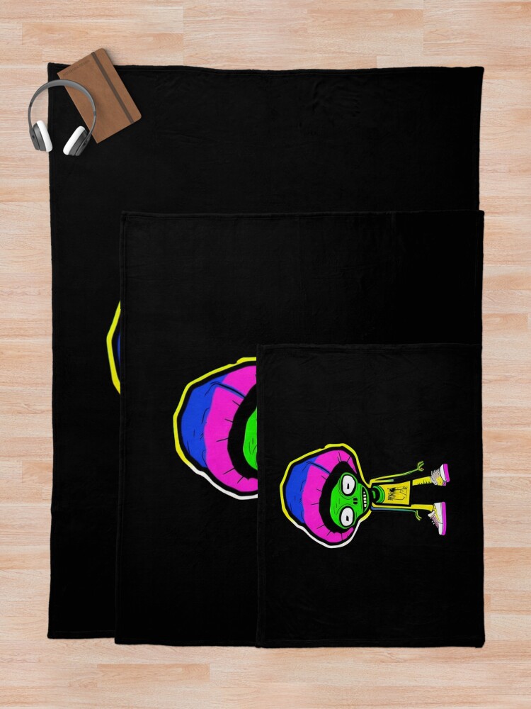 Thumbnail 5 of 6, Throw Blanket, Funny Cartoon Rapper designed and sold by jeanmbart.