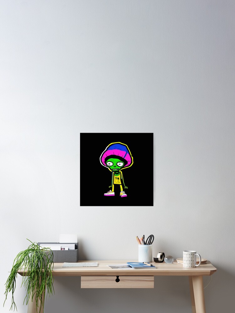 Thumbnail 2 of 3, Poster, Funny Cartoon Rapper designed and sold by jeanmbart.