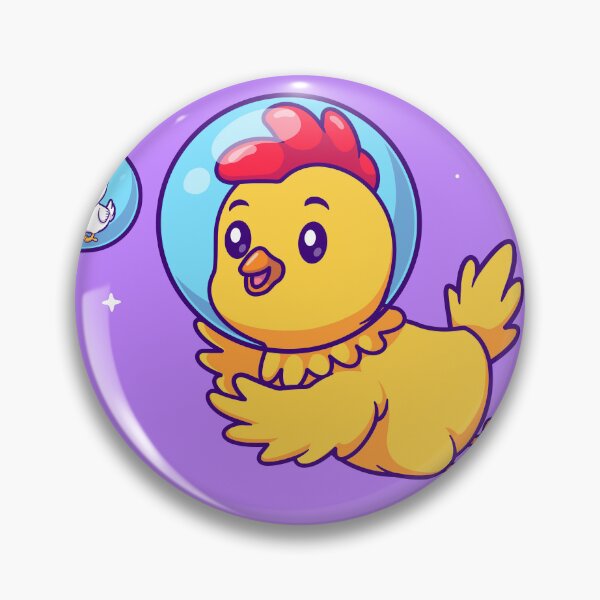 Item preview, Chicken with Astronaut Helmet and Moon Hat Cartoon designed and sold by hjian8219.