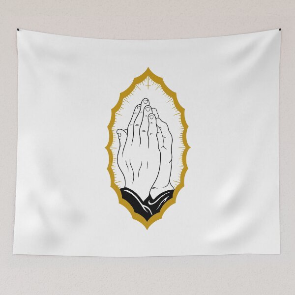 Item preview, DEMON PRAYING HANDS TATTOO FLASH - Black & Gold designed and sold by hugoncalves.