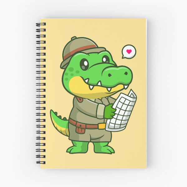 Item preview, Crocodile with Map and Desert Explorer Hat Cartoon designed and sold by hjian8219.