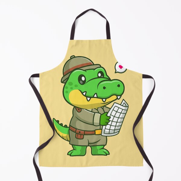 Item preview, Crocodile with Map and Desert Explorer Hat Cartoon designed and sold by hjian8219.