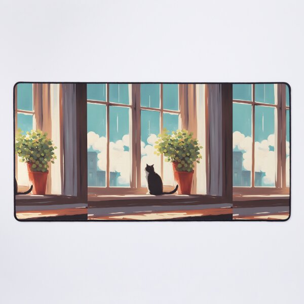 Item preview, aesthetic Black Cat in the Window designed and sold by Catophile.