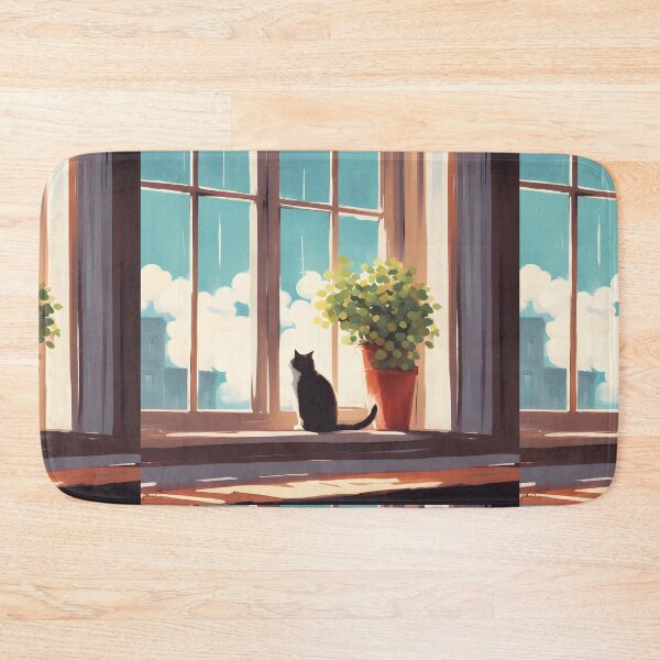 Item preview, aesthetic Black Cat in the Window designed and sold by Catophile.