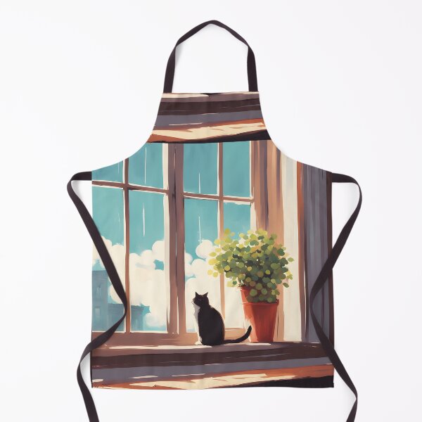 Item preview, aesthetic Black Cat in the Window designed and sold by Catophile.