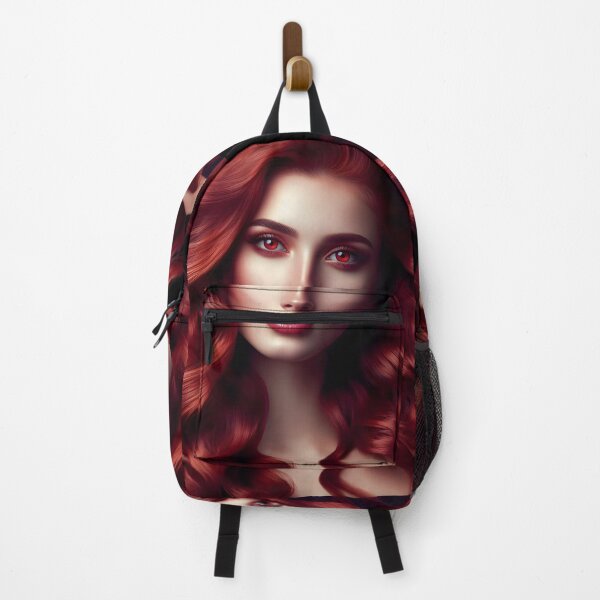 Item preview, Woman portrait with red hair and eyes designed and sold by AI-Only Creations.