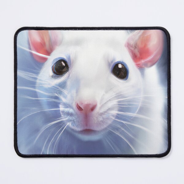 Item preview, fluffy white rat designed and sold by mindgoop.