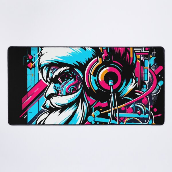 Item preview, Santa Claus with headphones on his ears listening to music.  designed and sold by Lukasz Kobylka.