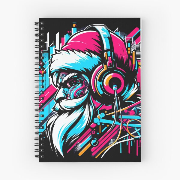 Item preview, Santa Claus with headphones on his ears listening to music.  designed and sold by Lukasz Kobylka.