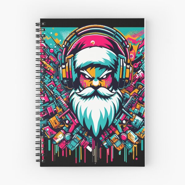 Aperçu de l'œuvre Père Noël avec des écouteurs sur les oreilles, écoutant de la musique. créée et vendue par Lukasz Kobylka.