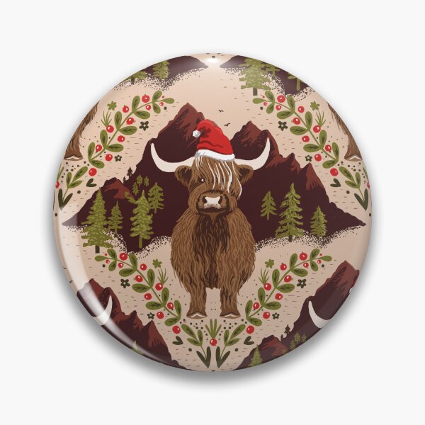 Item preview, Hilda the Christmas Highland Cow designed and sold by creativinchi.