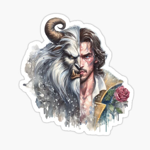 Unveiling Truths: The Prince versus The Beast - A Surreal Encounter Sticker