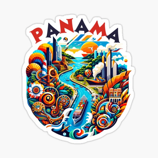 Item preview, Panama Essence - Colorful Cityscape and Canal Artwork designed and sold by Norlan Hernandez.