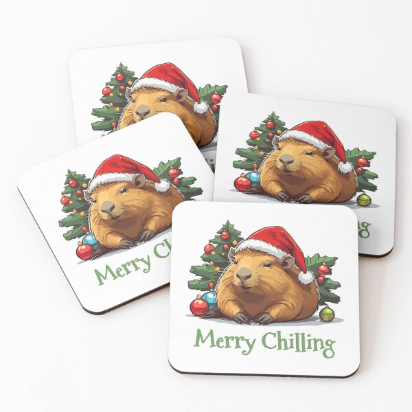 Item preview, Merry Chilling. Christmas chill out with a cappybara. designed and sold by twisted-dot.